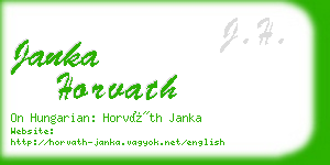 janka horvath business card